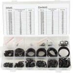 Različite vrste prirubnica i brtvila za kompresore i pneumatike.