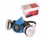 Kompresorska maska sa filtrima za zaštitu od prašine i čestica.