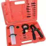 Razvodnik za auto gume i dijagnostiku u crvenom setu.