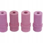 Pink air compressor rubber nozzles for pneumatic tools.
