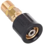 Alt tekst: Granični ventil za kompresor sa zlatnim priključkom i crnim kućištem.