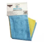 Mikrofiber krpe za čišćenje, plava i žuta, za kućnu i poslovnu upotrebu.
