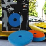 Mehanička guma za poliranje, plava i narandžasta, za precizne usisne i glatke završne radove.