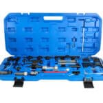 Set alata za pneumatski rad, razni pribor u plavnoj kutiji za brzu montažu i popravke.