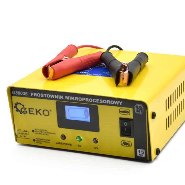 LCD Ispravljač Punjač Akumulatora Baterija 6V 12V 15A GEKO