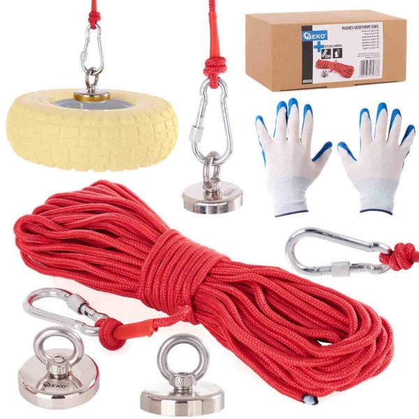 Neodimijumski Magnet 85kg Set sa Rukavicama i Užetom