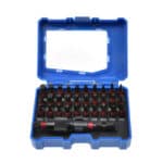 Različite bitove za bušilice u plavoj kutiji, pribor za zračne alate, industrijski alati.