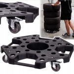 Čelični sto za gume sa točkićima za jednostavno pomicanje.