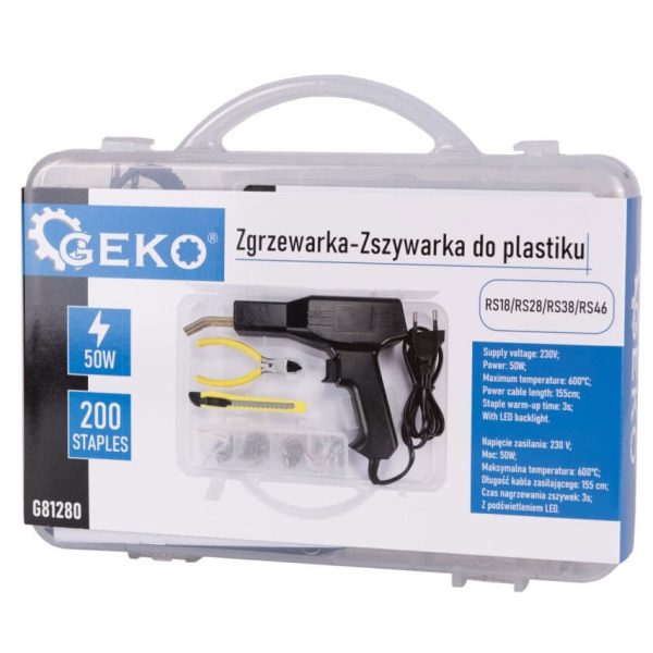 Pištolj i Spajalice Za Varenje Plastike 50W G81280 GEKO Set