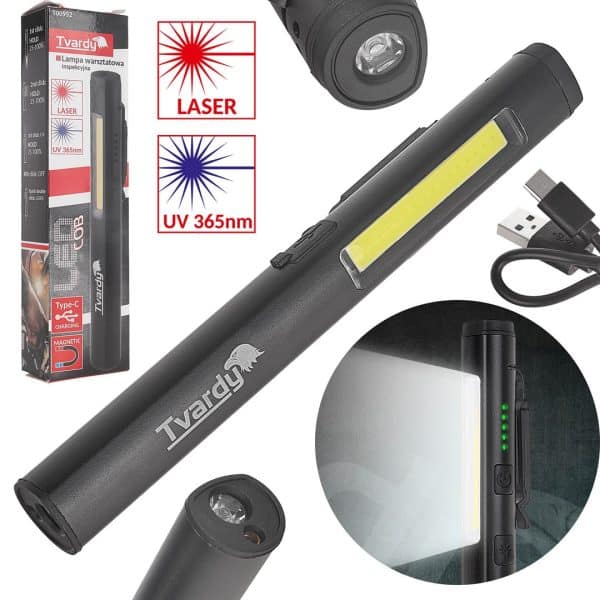 Led Lampa Za Radionice Sa Magnetom 5W+3W UV Laser 800mAh
