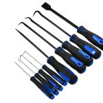 Set alata za bušenje i čišćenje, ručke s plavim detaljima, visokokvalitetni alati za industrijsku upotrebu.