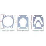 Rezervni dijelovi za kompresore i alatne maske, set od tri metalne plombe sa preciznim dimenzijama.