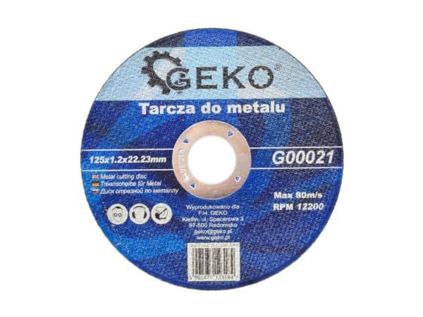 Tarcza za metal sa ručkom za brušenje i rezanje, 125x1.2x22.23mm, Geko, visok kvalitet, industrijska upotreba.