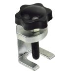 Sklop za pričvršćivanje sa crnim okruglim poklopcem i metalnom osnovom.