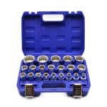 Set desetkovih nastavaka za bušilice u plavoj kutiji, profesionalni alati za radionicu.