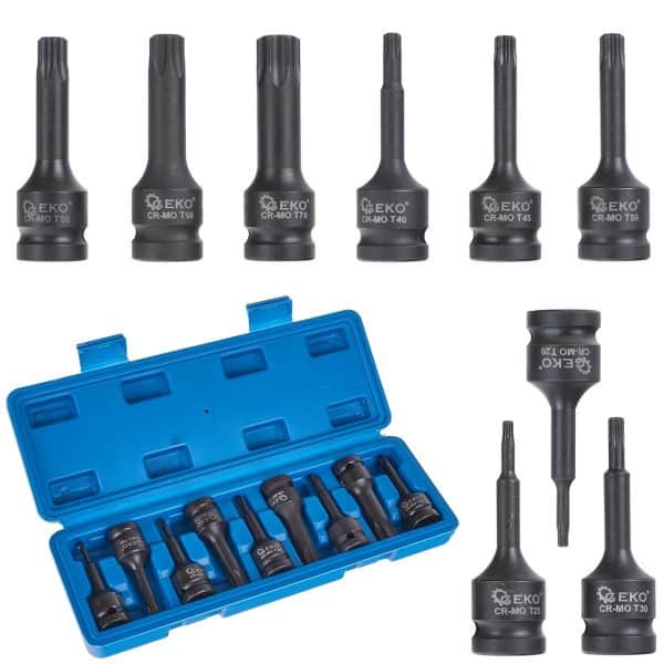 Set 9 Udarnih Torx Toreksa Nasadnih Ključeva Gedora T20-T70