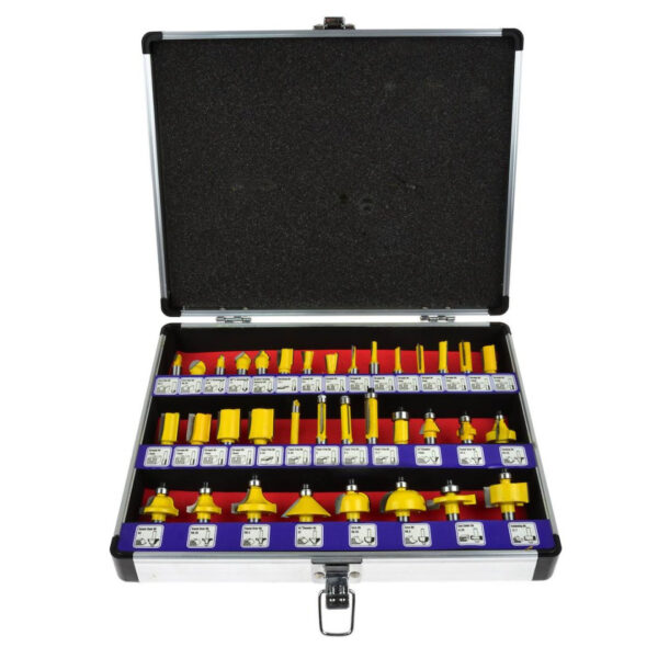 35-Dijelni Set Žutih Glodala Za Drvo Ivericu I MDF G01202