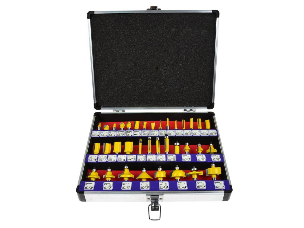 35-Dijelni Set Žutih Glodala Za Drvo Ivericu I MDF G01202 35-Dijelni Set Žutih Glodala Za Drvo Ivericu I MDF G01202