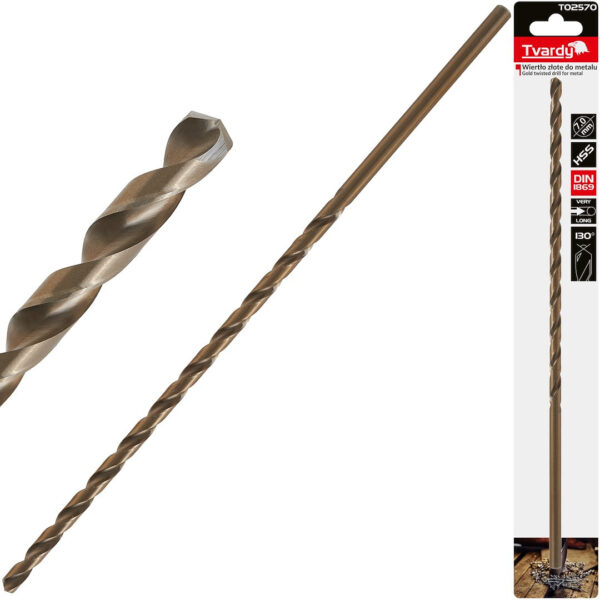 Dugi Zlatni HSS Borer za Metal DIN1869 7.00MM X 290MM TVARDY