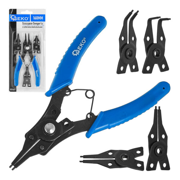 Kliješta Za Zeger Osigurače S Četiri Izmjenjiva Vrha 160MM G01687
