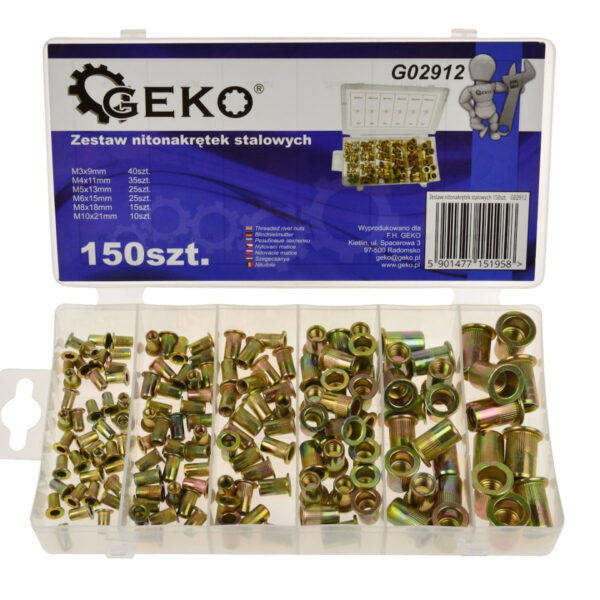 Set 150/1 Čeličnih Nitni Sa Navojem M3-M10 G02912