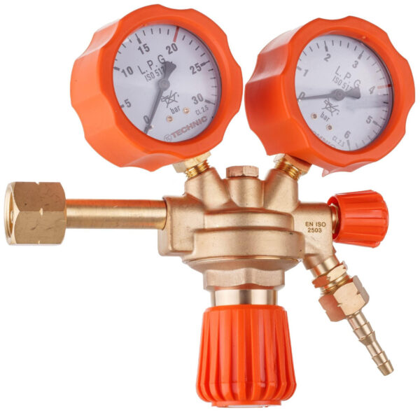 Regulator Za Propan Butan RC3-0013-L Dva Manometra Narandžasti