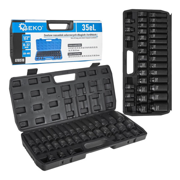 Set Dugih Nasadnih Ključeva Gedora 1/2" 8-32MM Dugi I Kratki
