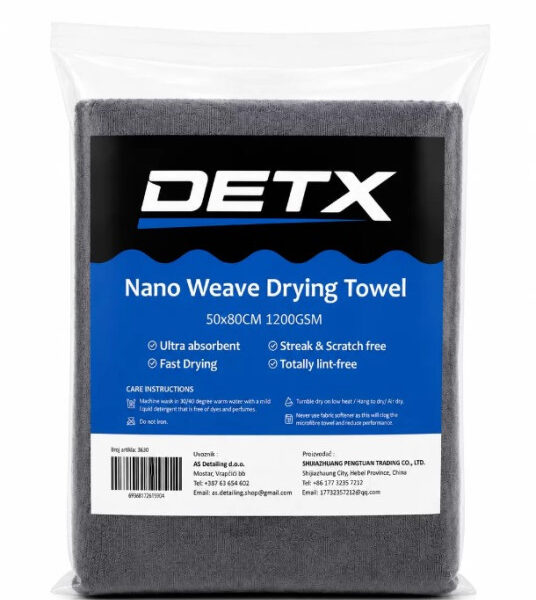 DETX Krpa Peškir Ručnik 50x90 1200GSM Za Sušenja Auta Mikrofiber