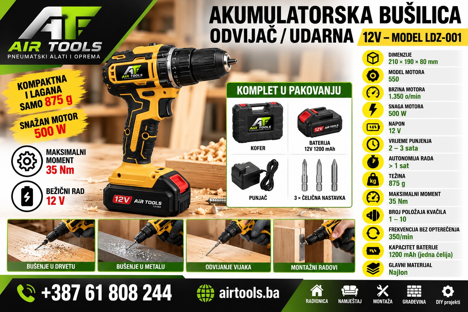 busilic AKU Udarna Bušilica 12V LDZ-001 - Image 1